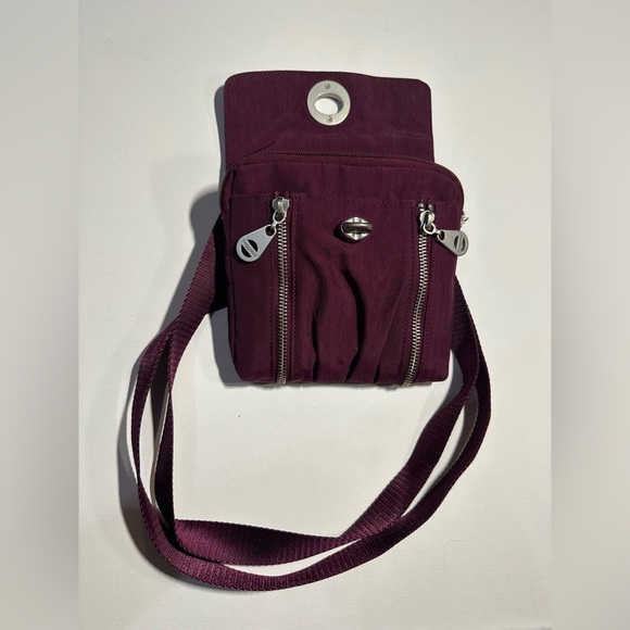 Baggalini Tokoyo Mini Wine Cross Over Nylon Canvas Purse - Picture 9 of 15